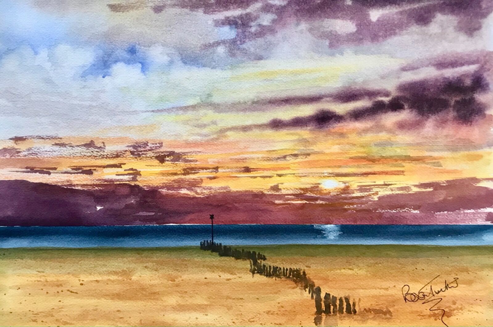 Sunset at Hunstanton Beach in Norfolk