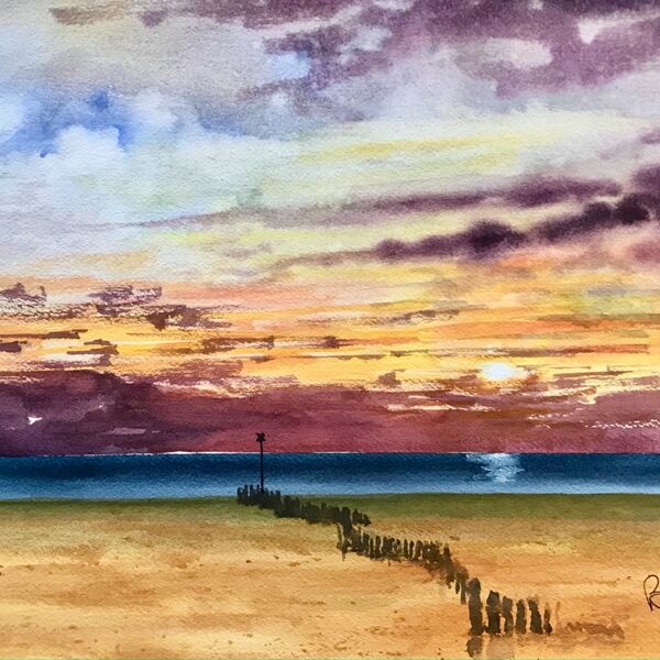 Sunset at Hunstanton Beach in Norfolk