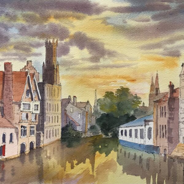 Evening calm on a Canal in Bruges