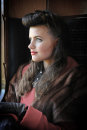 A girl on a train