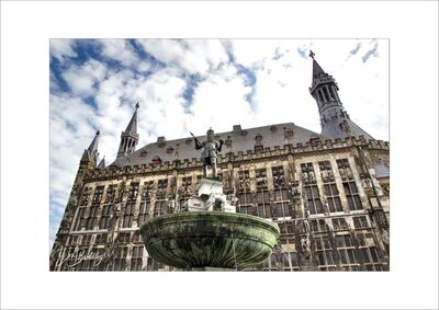Aachen Rathaus and Charlemagne Statue