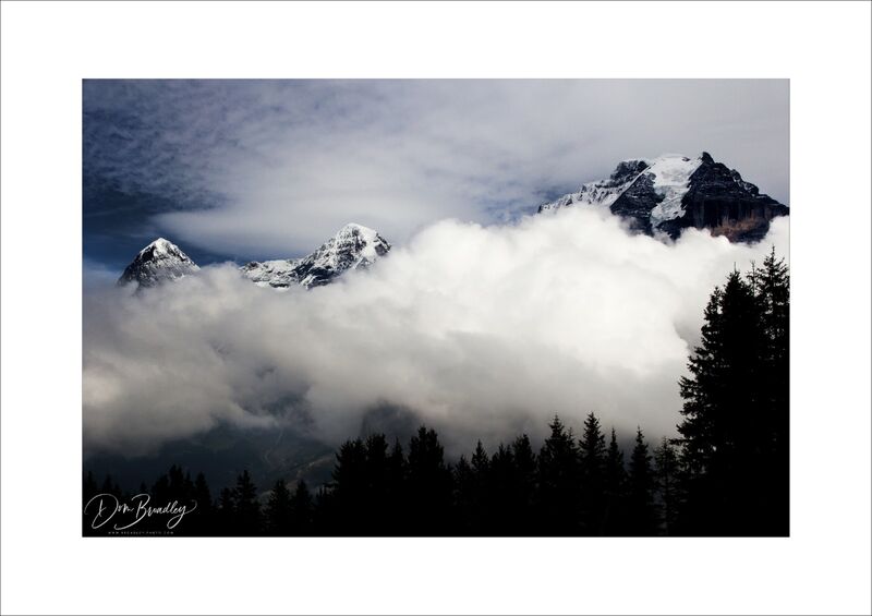 Eiger, Mönch and Jungfrau from Allmendhubel. Berner Oberland, Switzerland