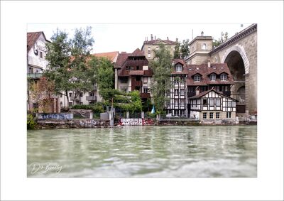 Houses on the Nydeggbrücke. Bern, Switzerland