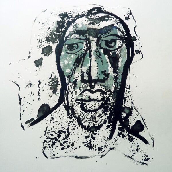 The Green Man Coloured Pencil on Paper 56x 42 cm