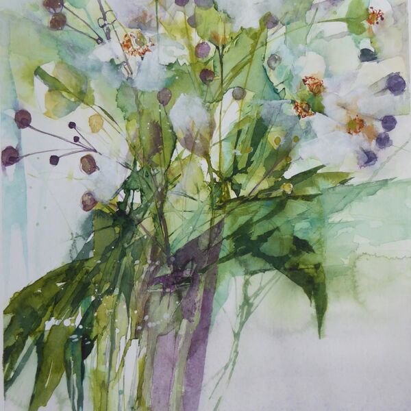 White Japanese Anemones