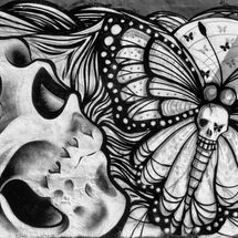 Skull and Butterflies