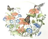 Hummingbird & Monarch Butterflies