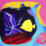 Yellow Tang & Flowerhorn