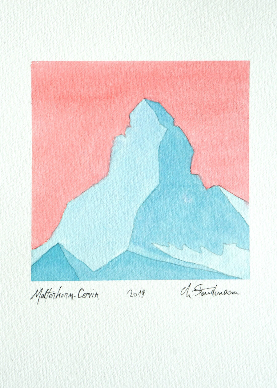 Cervin-Matterhorn 3 - Turquoise et rose