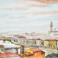 Vue hivernale de Florence