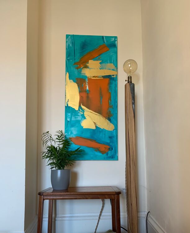 Orange Blue &Gold Abstract