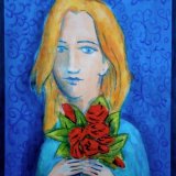 GIRL ON BLUE