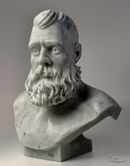 Life size bust carved in White Carrara Marble