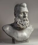 Life size bust carved in White Carrara Marble