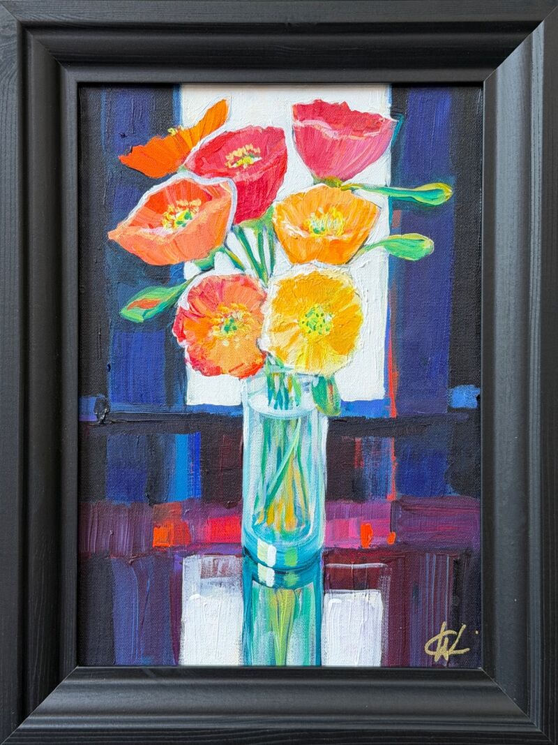 Christine Webb 7 Summer Poppies II 31x21cm plus Frame