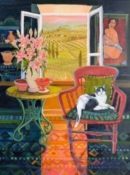 Christine Webb Pink Lilies 101 x 76cm