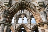 Close up of Whitby Abbey stonework