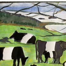 "Belted Galloways", 3 different pictures on a memory theme by Maggie Brown