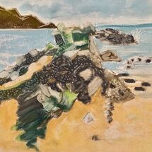 "Rocks on Black Sands Beach, Aberdour" by Jan Callender