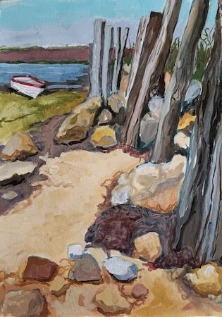 "Old Sea Defences, Portugal" by Margaret Cummins