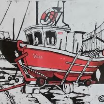 "Red Boat, North Queensferry" by Margaret Cummins