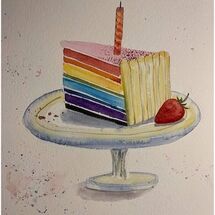 "Slice of Rainbow Cake" by Marjorie Rae