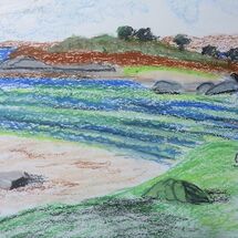 "Samalaman Island near Glenuig" - Oil Pastel