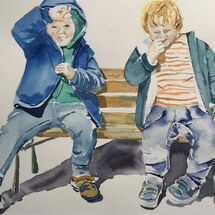 "A couple of to-rags cooking up some mischief" by Moira Macpherson