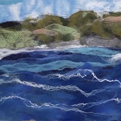 "Wild Water" using Wool Felt with Silk and Stitching