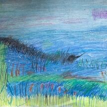 "Seascape and Long Grass" by Hazel Campbell