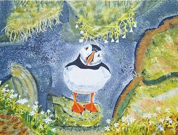 "Puffin in his burrow" by Gabi Paterson