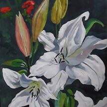 "Trees Lilies" by Margaret Cummins