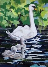 "Swans at Townhill Loch" by Joan Patterson