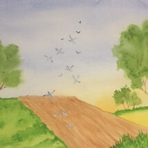 "Fields and birds" by Jill Brown