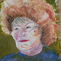 Self portriat wearing Russian hat and thinking of far away plains