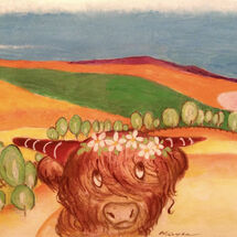 "View from Chandlers: trees along the railway line & a local resident" by Peggy Thomas