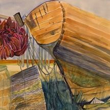 August Task - "Jam-jar with Dahlia in Dysart" by Jan Callender