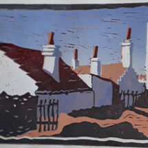 Lino cut print by Margaret Cummins