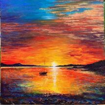 Sunset at Carsaig Bay by Sandra McKinley