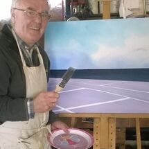 Painting in Bob Ross style with Don Makin