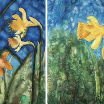 "Two paintings on silk" by Marjorie Rae