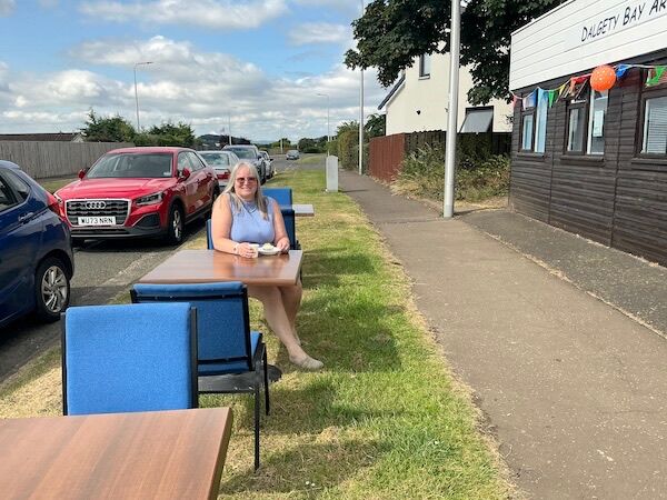 Sharon taking a break in the sunshine