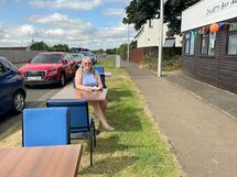 Sharon taking a break in the sunshine