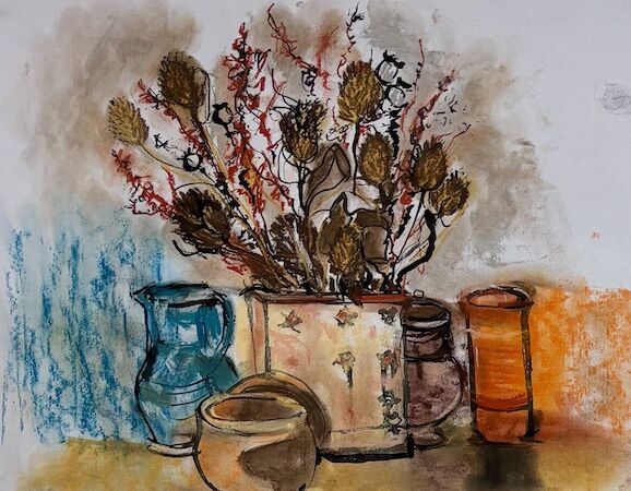 Using both hands to create interesting art