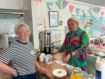 Keeping everyone topped up with refreshments and cakes