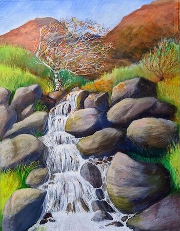 "Waterfall, Balmeanoch, Loch Earn" by Joan Patterson