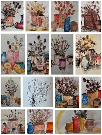 Using both hands to create interesting art