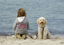 Dora and Teddy at the sea-side.
