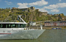 River cruise ship on the Rhine at Koblenz.