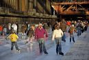 Ice skating at the former Zollverein coking plant in Essen, Germany.